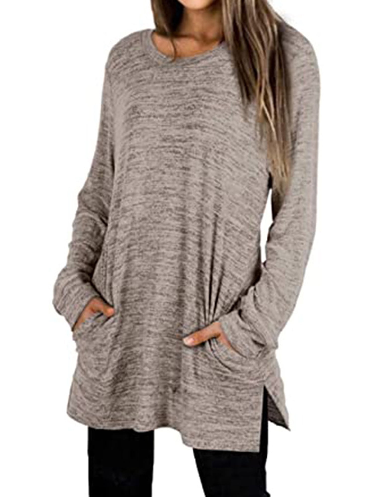 POROPL Tunic Tops To Wear With Leggings,Women Ladies Large Size Button Lace  V Neck Long Sleeve Shirt Blous - Walmart.com